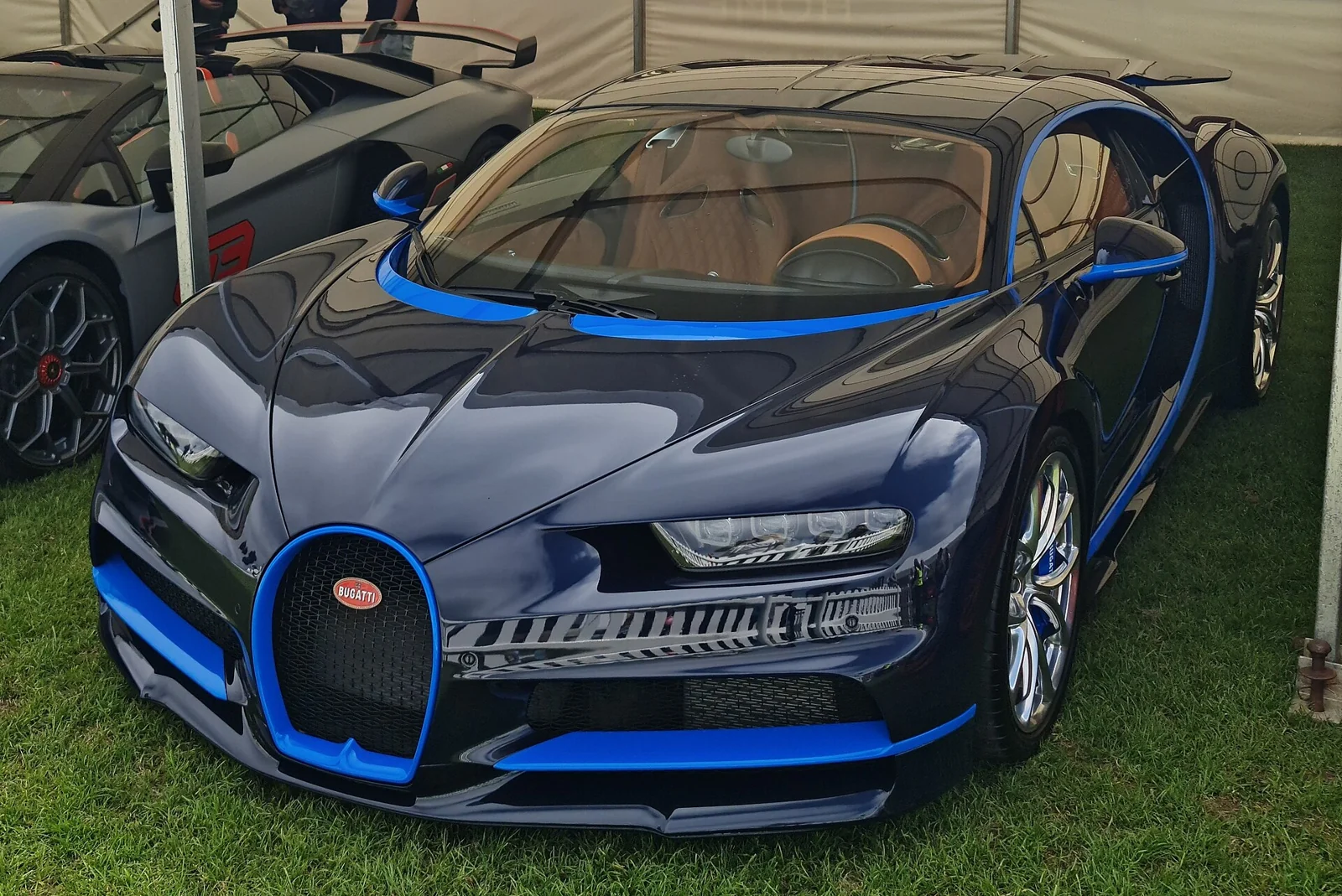 Bugatti Chiron photographed from the front three-quarter view