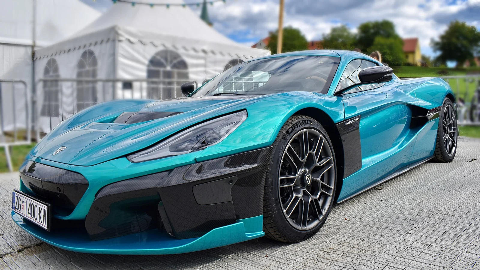 Rimac Nevera photographed from the front three-quarter view